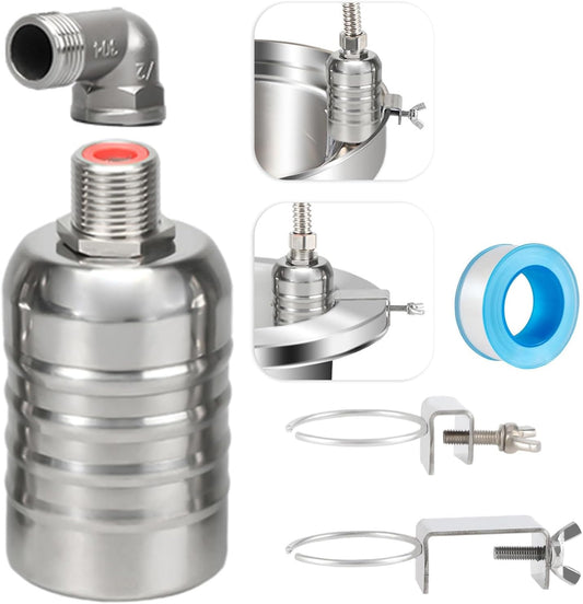 MEUPMEOP 1" 3/4" 1/2" 304 Stainless Steel Float Valve With Clips Automatic Water Level Controller Float Valve for Water Tank