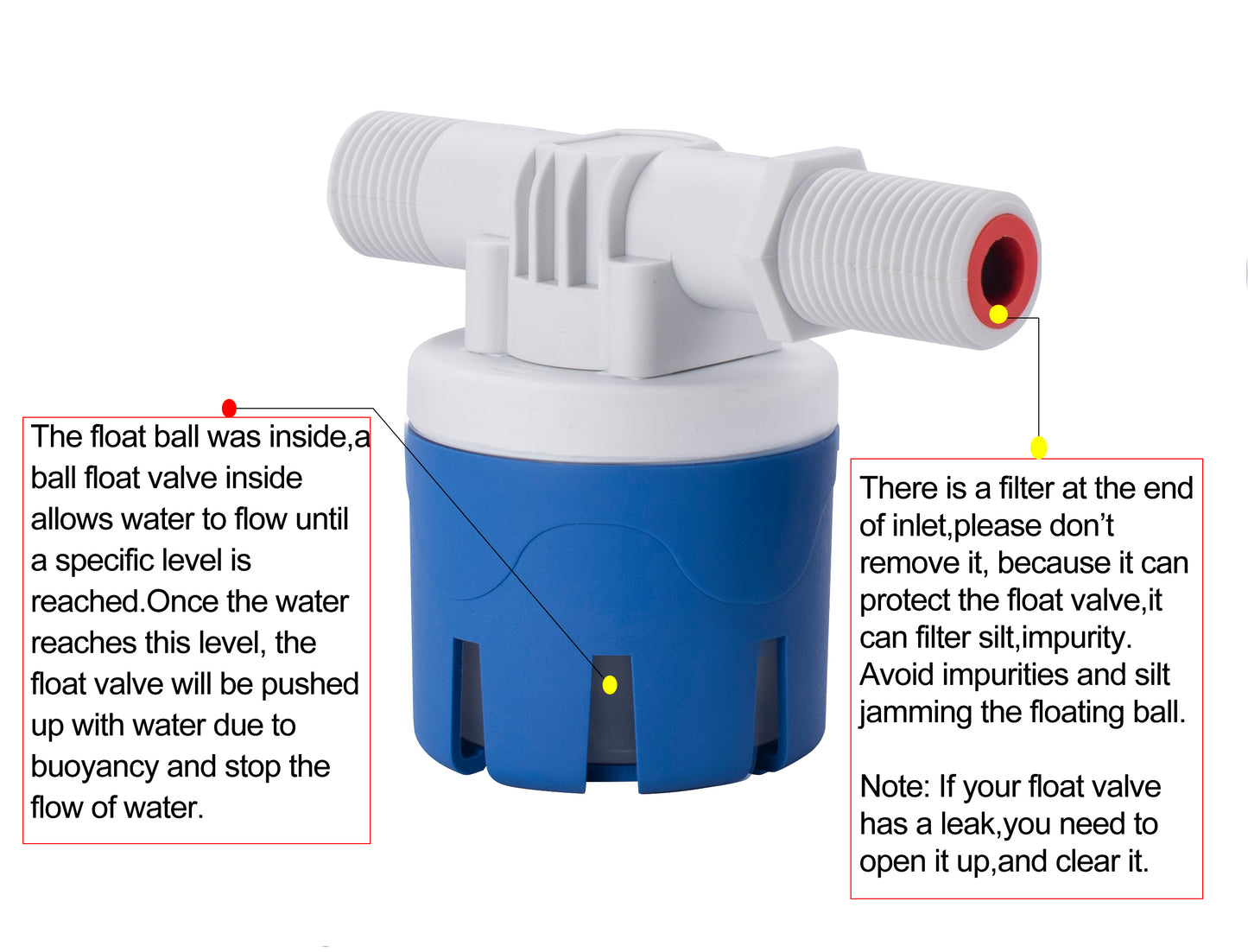 MEUPMEOP Side Inlet Horizontal Auto Fill Shut Off Float Valve Water Level Control Water Float Valve 1/2" Mini Float Valve(LCY3-1/2-S1)